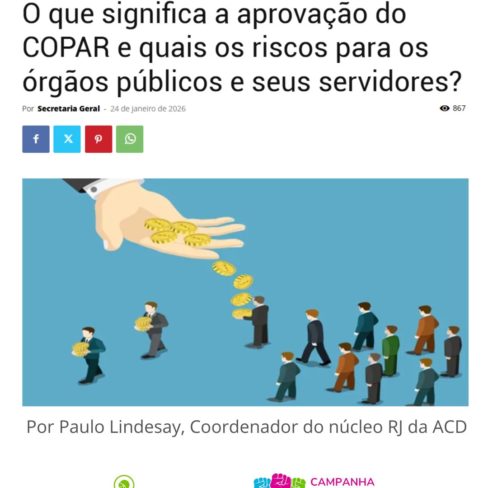 O que significa a aprovação do COPAR e quais os riscos para os órgãos públicos e seus servidores?