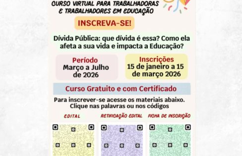 CURSO GRATUITO E COM CERTIFICADO DEBATE IMPACTO DA DÍVIDA PÚBLICA NA VIDA DAS PESSOAS E NA EDUCAÇÃO