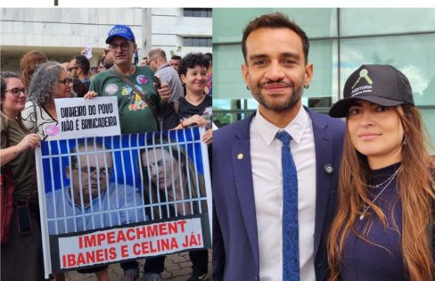 Protesto pede CPI para investigar o caso Master e impeachment de Ibaneis no DF