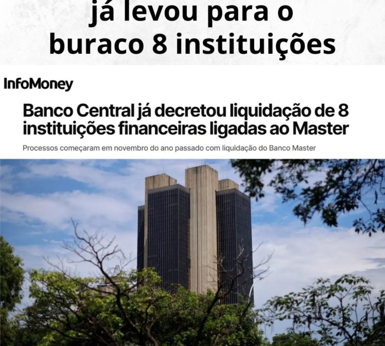 Até agora o Master já levou para o buraco 8 instituições