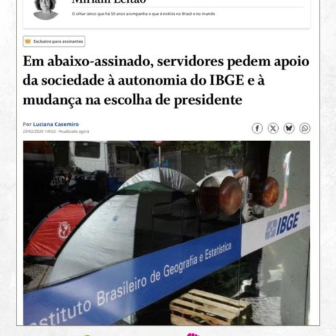 Servidores divulgam carta pedindo apoio à autonomia do IBGE
