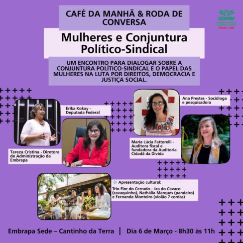 Fattorelli participa de Roda de Conversa sobre Conjuntura Político-Sindical e Mulheres pelo SINPAF