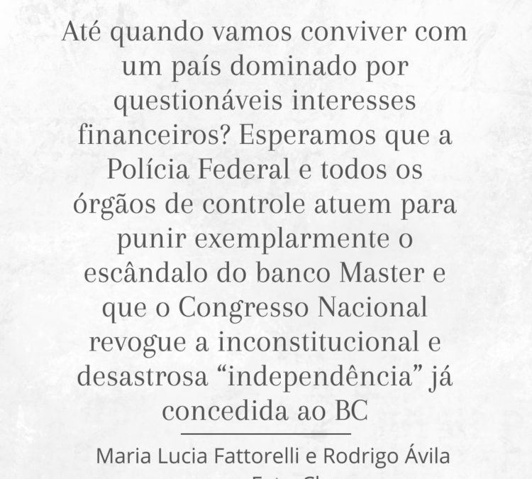 ExtraClasse: Até quando vamos conviver com um país dominado por questionáveis interesses financeiros?
