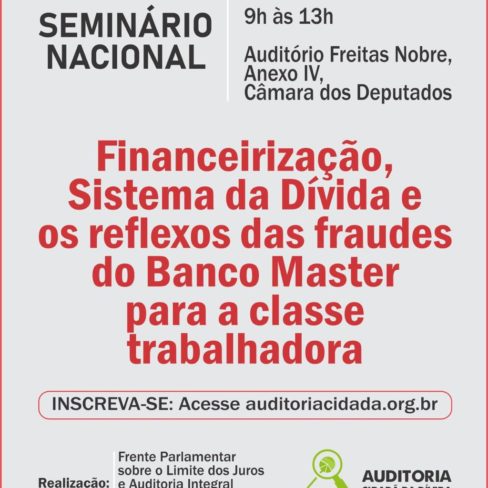 Confira as entidades que já estão apoiando o seminário sobre Financeirização e o Sistema da Dívida