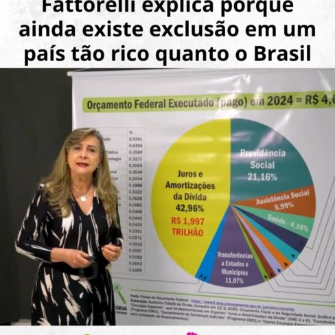 Fattorelli explica porque ainda existe exclusão em um país tão rico quanto o Brasil