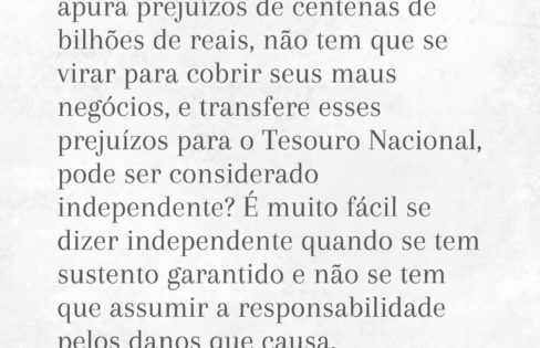 “É muito fácil se dizer independente quando se tem sustento garantido”, escreve Fattorelli ao ExtraClasse