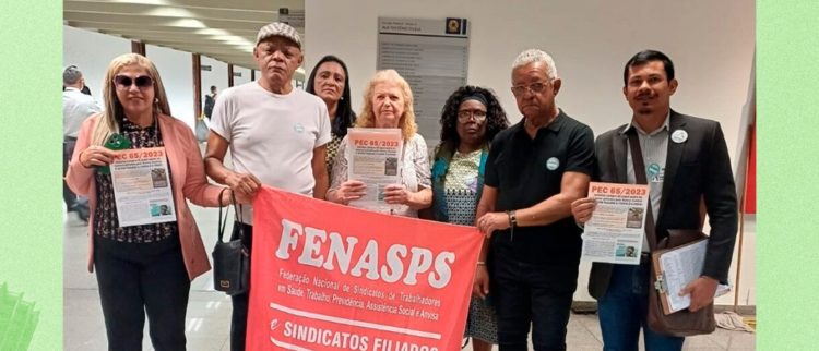FENASPS participa de panfletagem no Senado contra a PEC 65/2023 e alerta para riscos à soberania econômica