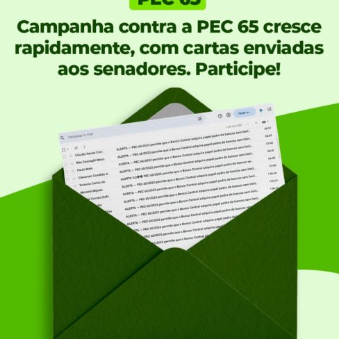 Campanha da ACD contra a PEC 65 cresce rapidamente, com cartas enviadas aos senadores. Participe!