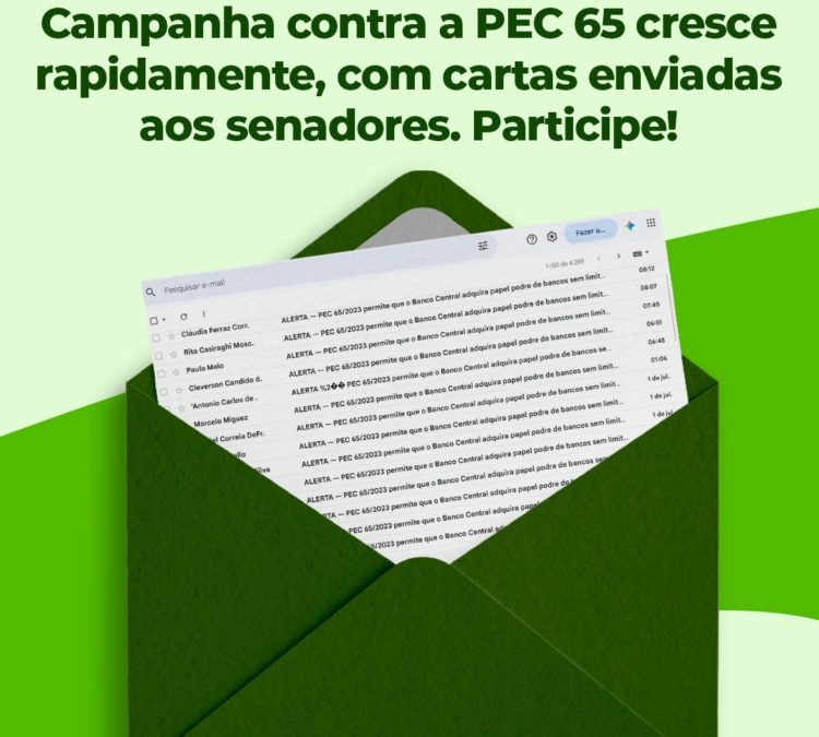 Campanha da ACD contra a PEC 65 cresce rapidamente, com cartas enviadas aos senadores. Participe!