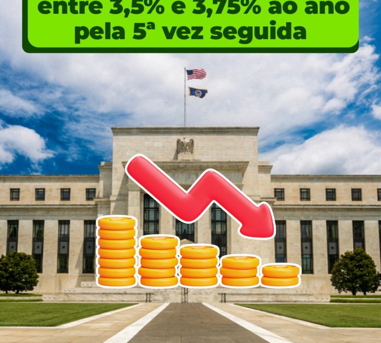 BC dos EUA mantém juros entre 3,5% e 3,75% ao ano pela 5ª vez seguida