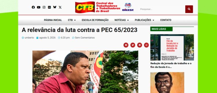 Presidente da CTB cita mobilização da ACD e faz grave denúncia contra a PEC 65/2023 do Papel Podre