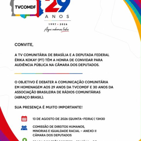 Câmara homenageia TVCOMDF em audiência pública