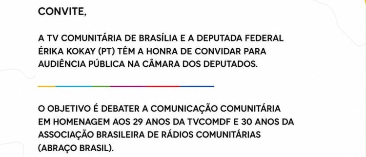 Câmara homenageia TVCOMDF em audiência pública