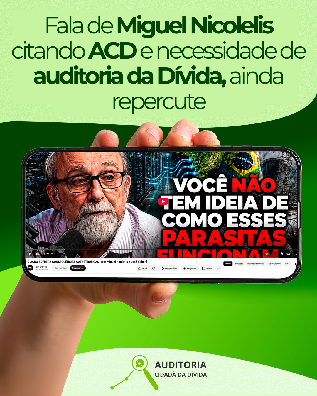 Fala de Miguel Nicolelis citando ACD e necessidade de auditoria da ...