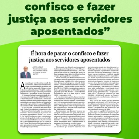 É hora de parar o confisco e fazer justiça aos servidores aposentados