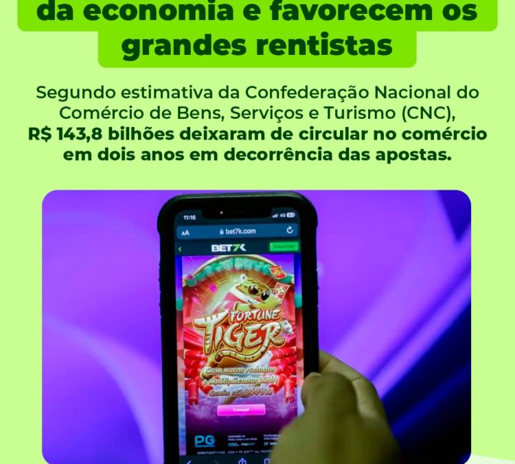 Dívida e Bets retiram recursos da economia e favorecem os grandes rentistas