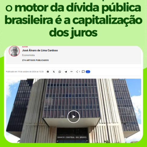 Conclusão inescapável: o motor da dívida pública brasileira é a capitalização dos juros