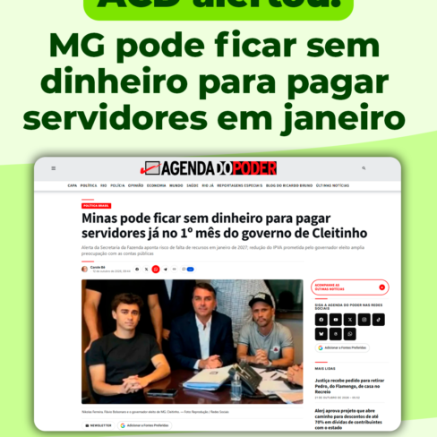 ACD alertou: Minas pode ficar sem dinheiro para pagar servidores em janeiro